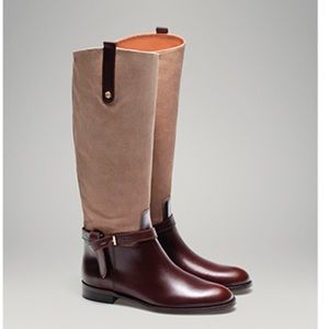 Massimo Dutti two tone suede riding boots